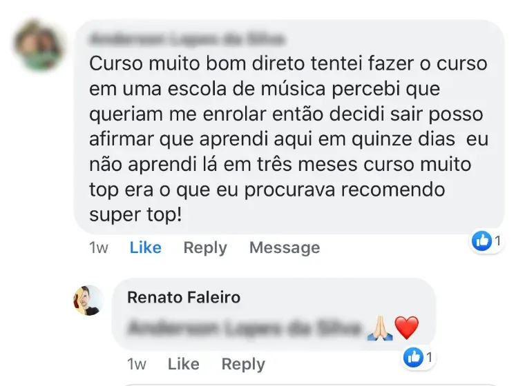 Depoimento de aluno