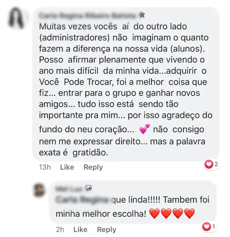 Depoimento de aluno