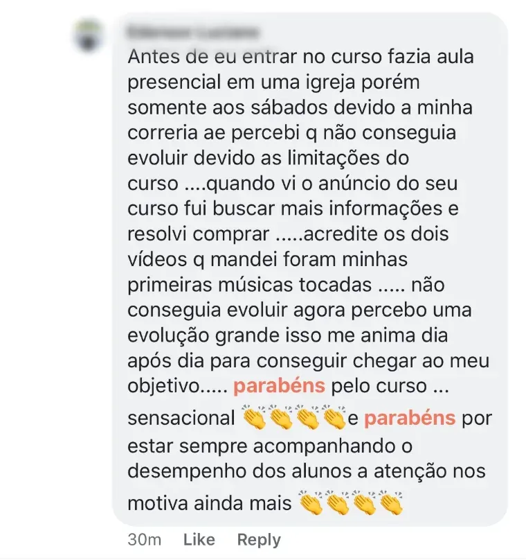 Depoimento de aluno