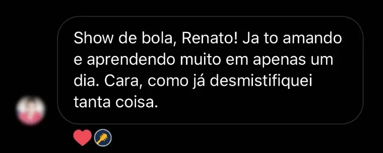 Depoimento de aluno