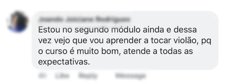Depoimento de aluno