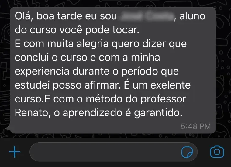 Depoimento de aluno