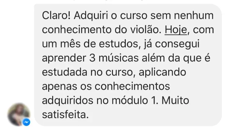 Depoimento de aluno
