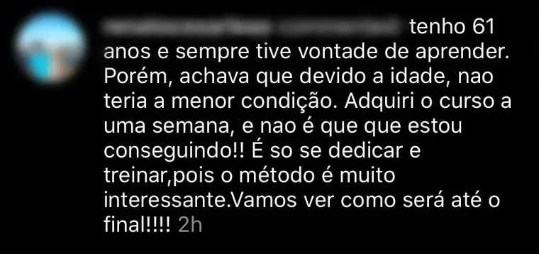 Depoimento de aluno